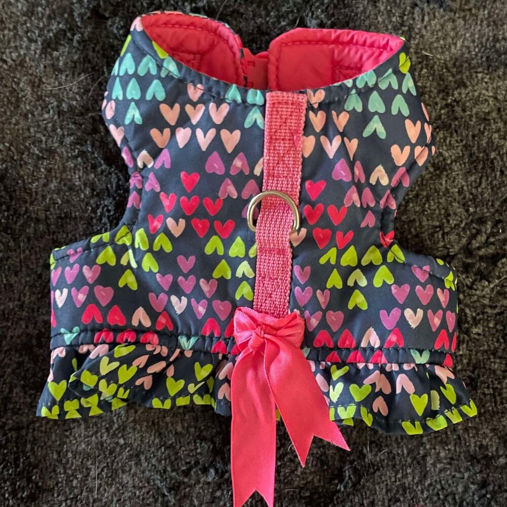 Dog Harness Padded, XS, Colorful Hearts